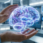 A futuristic illustration of a human brain merging with mechanical gears and circuit boards, featuring the text "The Psychology of Failure: Why 'Failing Fast' is a Tech Superpower" in the center.