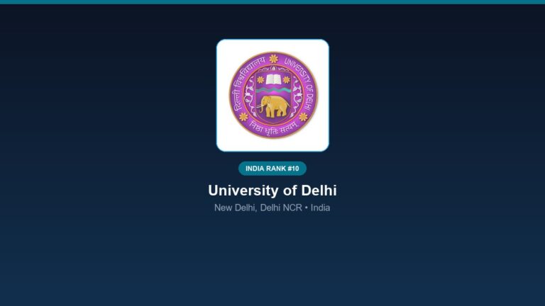 inst 10 rank 10 university of delhi north campus