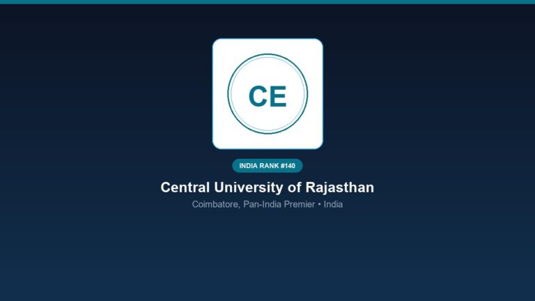 inst 140 rank 140 central university of rajasthan