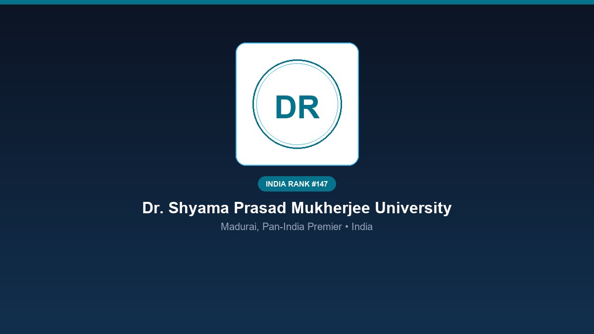 inst 147 rank 147 dr shyama prasad mukherjee univ
