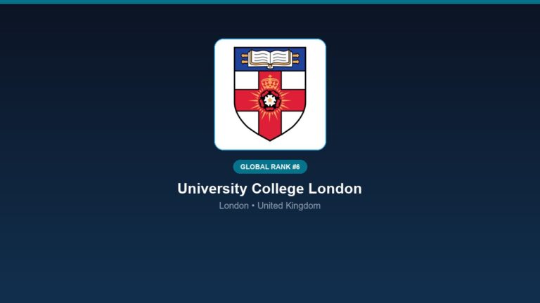 inst 156 global rank 6 university college london