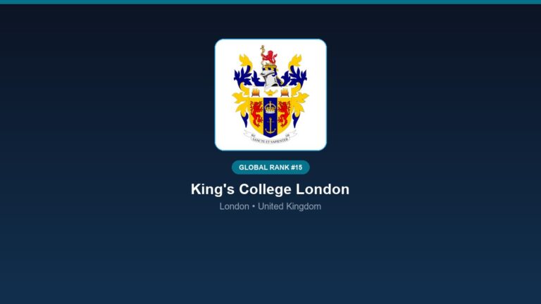 inst 165 global rank 15 kings college london kcl