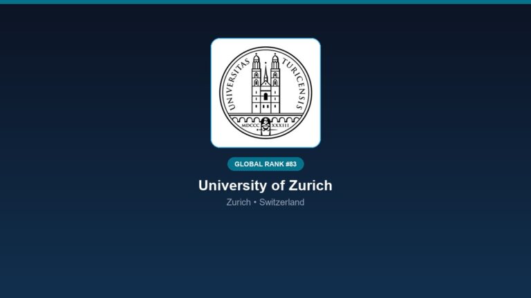 inst 233 global rank 83 university of zurich rese