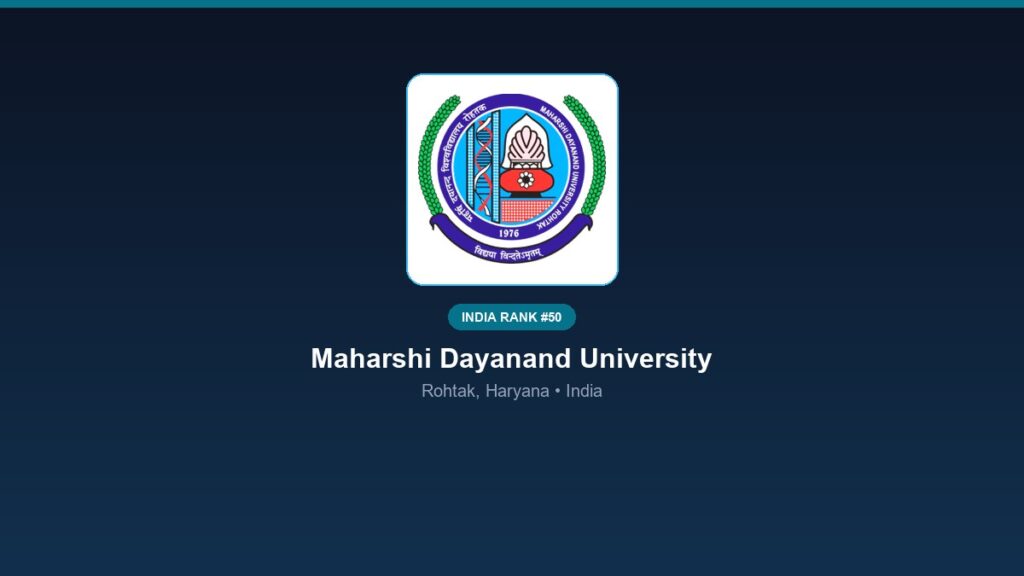 inst 50 rank 50 maharshi dayanand university mdu