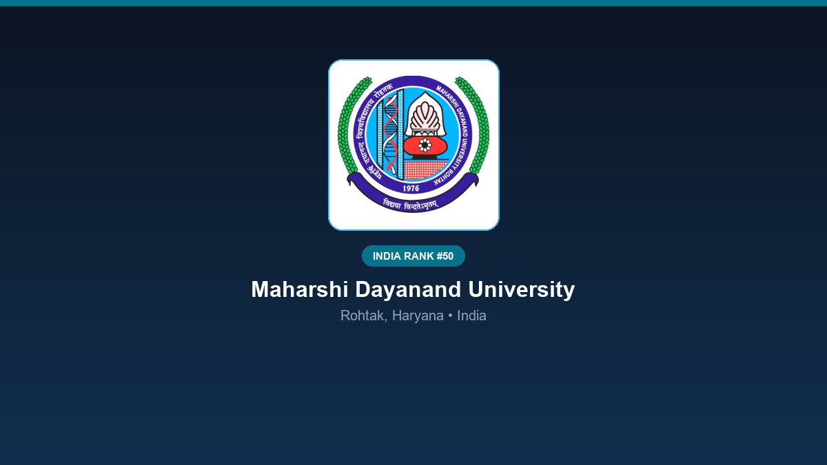 inst 50 rank 50 maharshi dayanand university mdu