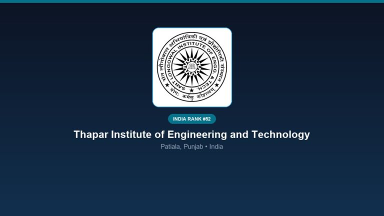 inst 52 rank 52 thapar institute of engineering