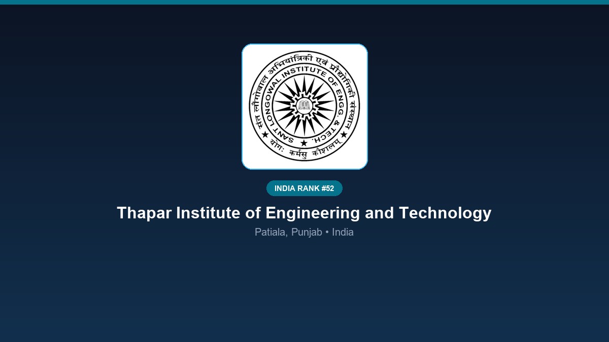 inst 52 rank 52 thapar institute of engineering