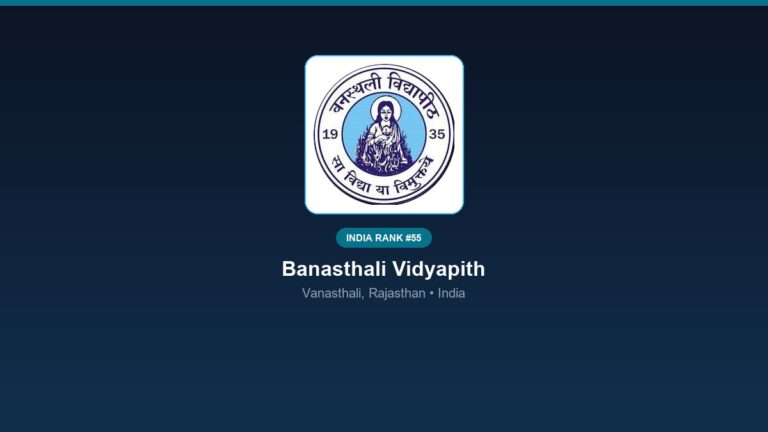 inst 55 rank 55 banasthali vidyapith psychology