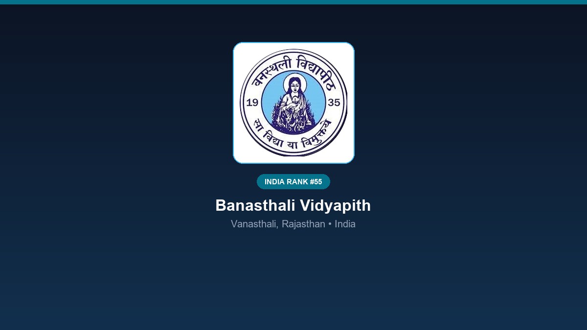 inst 55 rank 55 banasthali vidyapith psychology