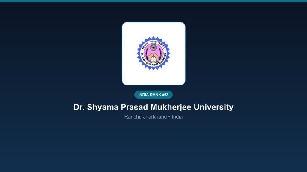 inst 63 rank 63 dr shyama prasad mukherjee unive