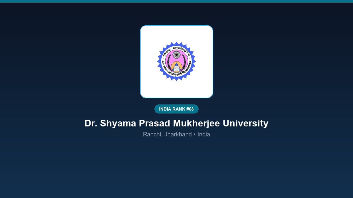 inst 63 rank 63 dr shyama prasad mukherjee unive